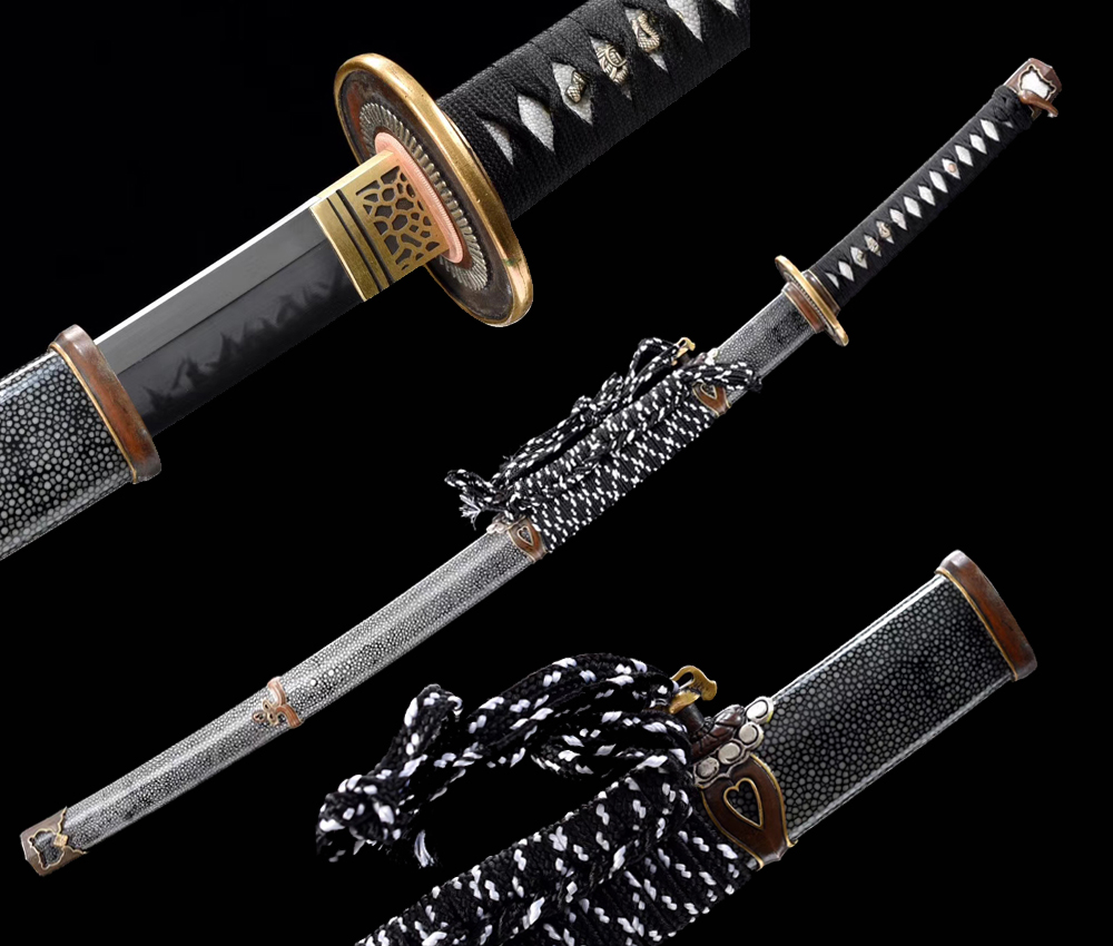 Hand Polished Japanese Tachi 1095 High Carbon Steel Clay Tempered Hand Polished Japanese Tachi 1095 High Carbon Steel Clay Tempered